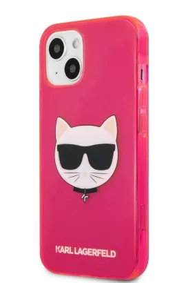 Oryginalne Etui KARL LAGERFELD Hardcase KLHCP13MCHTRP do iPhone 13 różowy transparent Fluo