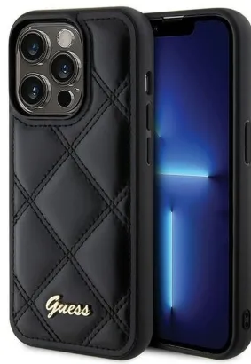 Oryginalne Etui GUESS Hardcase GUHCP15XPSQSQSK do iPhone 15 Pro Max (Quilted Metal Logo / czarny)