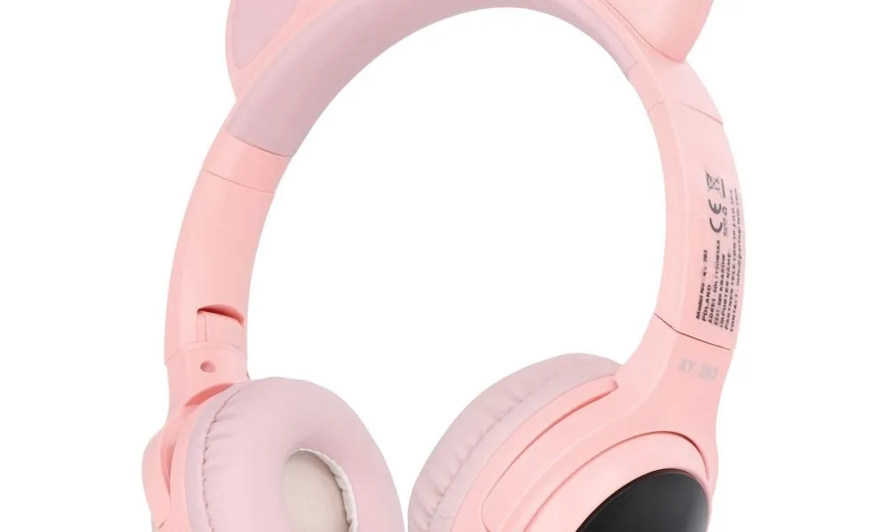 Słuchawki nagłowne bezprzewodowe CAT EAR model XY-203 różowe
