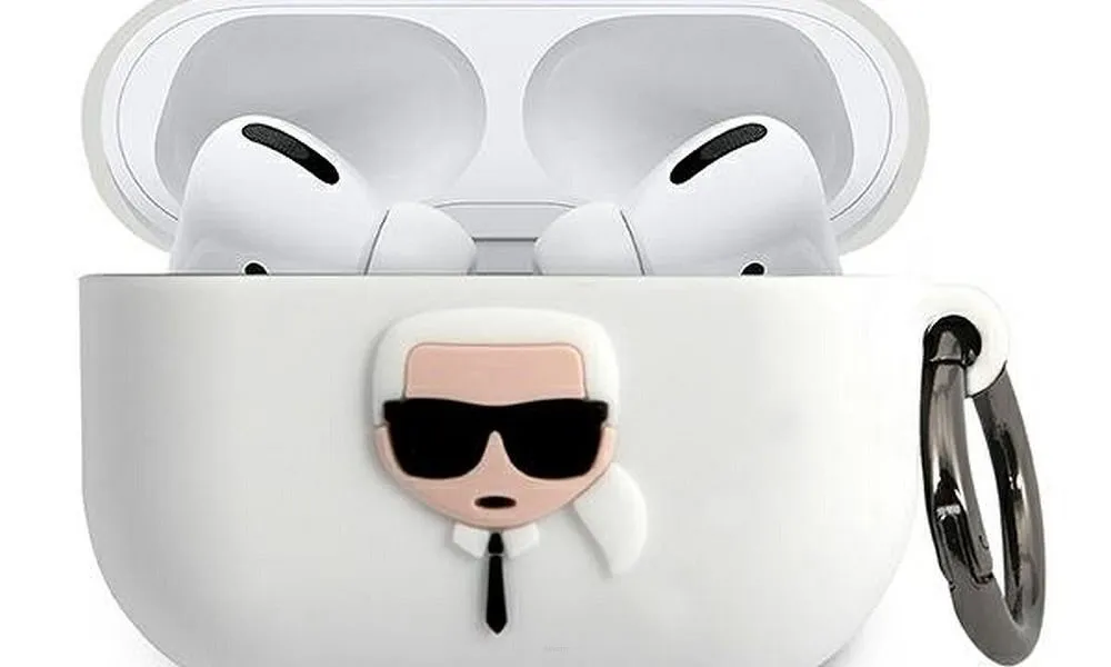 Oryginalne Etui KARL LAGERFELD KLACAPSILGLWH do Apple Airpods Pro biały