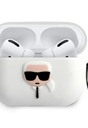 Oryginalne Etui KARL LAGERFELD KLACAPSILGLWH do Apple Airpods Pro biały