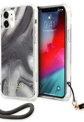 GUESS futerał do IPHONE 12 Mini GUHCP12SKSMAGR (Kolekcja Marble) szary