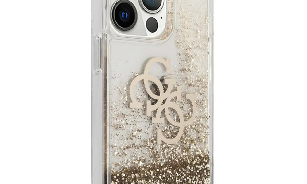 Oryginalne Etui GUESS Hardcase GUHCP13XLG4GGO do iPhone 13 PRO MAX (Liquid Glitter Big 4G / złoty)