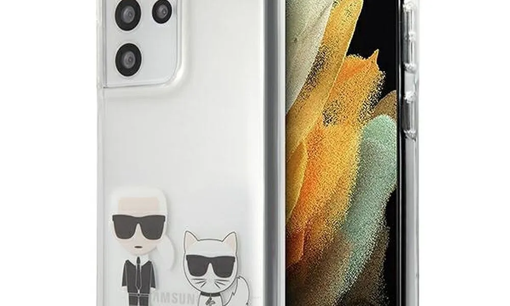 Oryginalne Etui KARL LAGERFELD Hardcase KLHCS21LCKTR do Samsung S21 Ultra (Karl and Choupette / transparent)