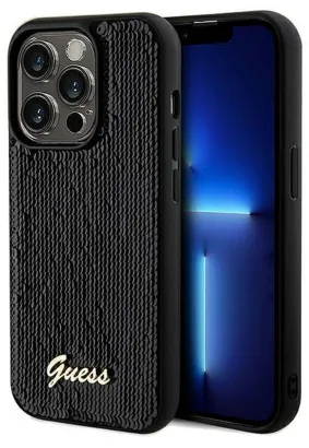 GUESS futerał do IPHONE 14 Pro Max GUHCP14XPSFDGSK (Sequin Script Metal) czarny