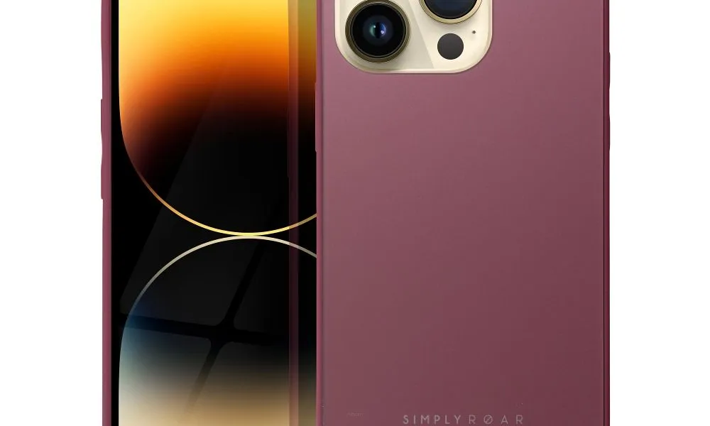 Futerał Roar Matte Glass Case - do iPhone 14 Pro Max bordowy