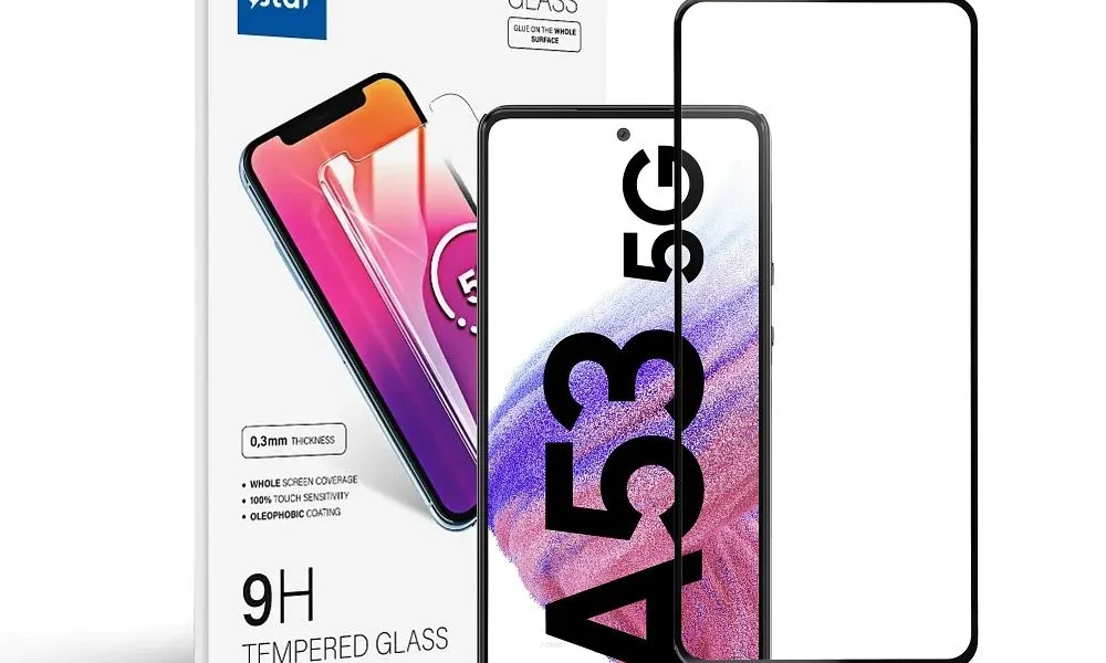Szkło hartowane Blue Star 5D - do Samsung A53 5G (full glue/case friendly) - czarny