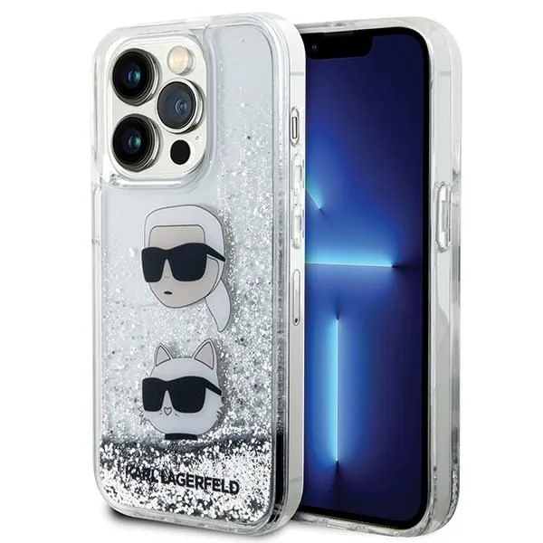 Oryginalne Etui KARL LAGERFELD Hardcase KLHCP14LLDHKCNS do iPhone 14 Pro (Liquid Glitter KC / biały)