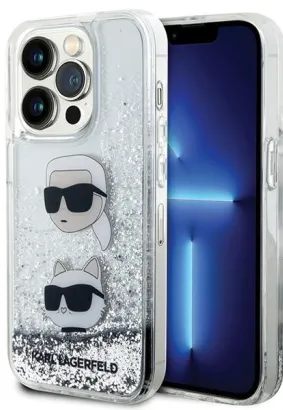 Oryginalne Etui KARL LAGERFELD Hardcase KLHCP14LLDHKCNS do iPhone 14 Pro (Liquid Glitter KC / biały)