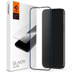 Szkło Hartowane SPIGEN GLASS FC do IPHONE 12 / 12 PRO black