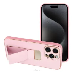 Futerał LEATHER CASE KICKSTAND do IPHONE 15 Pro Max różowy