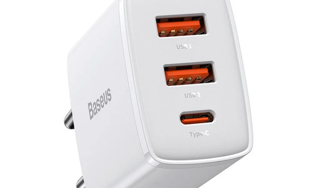 BASEUS ładowarka sieciowa 2x USB + Typ C Compact PD 30W biała CCXJ-E02