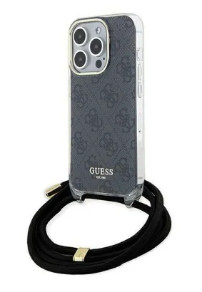 Oryginalne Etui GUESS Hardcase GUHCP15LHC4SEK do iPhone 15 Pro (Crossbody Cord 4G Print / czarny)