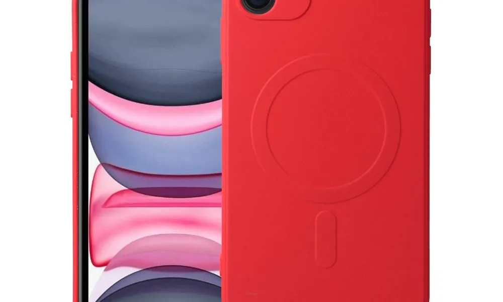 Futerał Silicone Mag Cover kompatybilny z MagSafe do IPHONE 11 czerwony