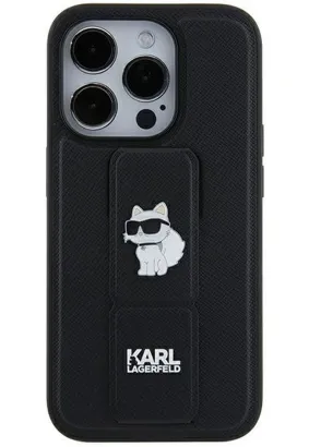 Oryginalne Etui KARL LAGERFELD Hardcase KLHCN61GSACHPK do iPhone 11 (Gripstand Saffiano choupette PIN / czarny)