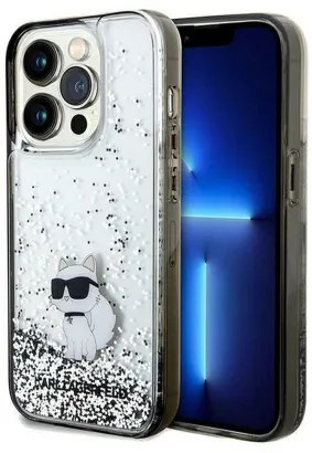 Oryginalne Etui KARL LAGERFELD Hardcase KLHCP14XLKCNSK do iPhone 14 Pro Max (Liquid Glitter C / transparent)