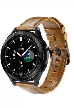 DUX DUCIS YA - pasek z naturalnej skóry do Samsung Galaxy Watch / Huawei Watch / Honor Watch (20mm band) brązowy