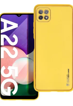 Futerał LEATHER Case skórzany do SAMSUNG Galaxy A22 5G żółty