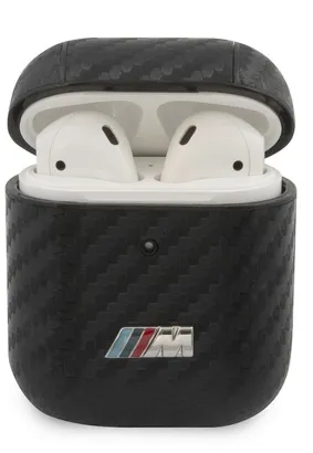 Oryginalne Etui BMW BMA2CMPUCA do Apple Airpods 1 / 2 (Carbon with Metal Logo / czarny)