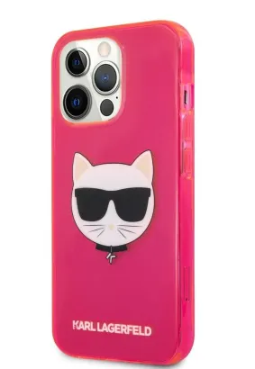 Oryginalne Etui KARL LAGERFELD Hardcase KLHCP13XCHTRP do iPhone 13 PRO MAX różowy transparent Fluo