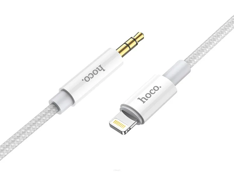 HOCO kabel AUX Audio Jack 3,5mm do iPhone Lightning 8-pin UPA19 1m srebrny
