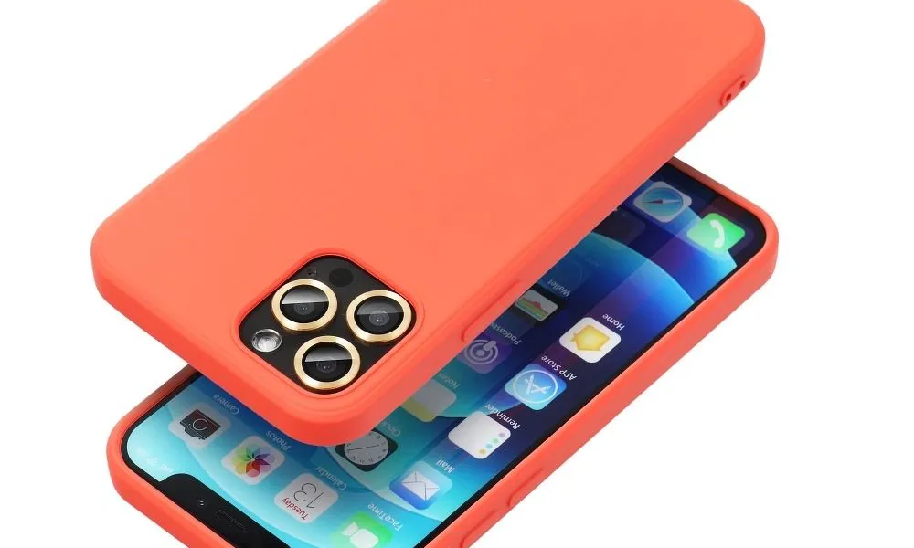 Futerał SILICONE do IPHONE 12 / 12 PRO brzoskwiniowy