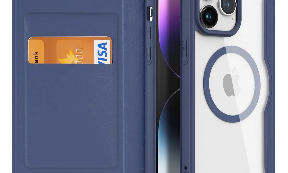 DUX DUCIS Skin X Pro - futerał z klapką kompatybilny z MagSafe do Apple iPhone 15 Pro niebieski