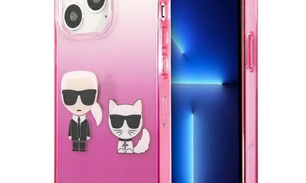 Oryginalne Etui KARL LAGERFELD Hardcase KLHCP13LTGKCP do iPhone 13 PRO (K Choupette Centered / różowy)