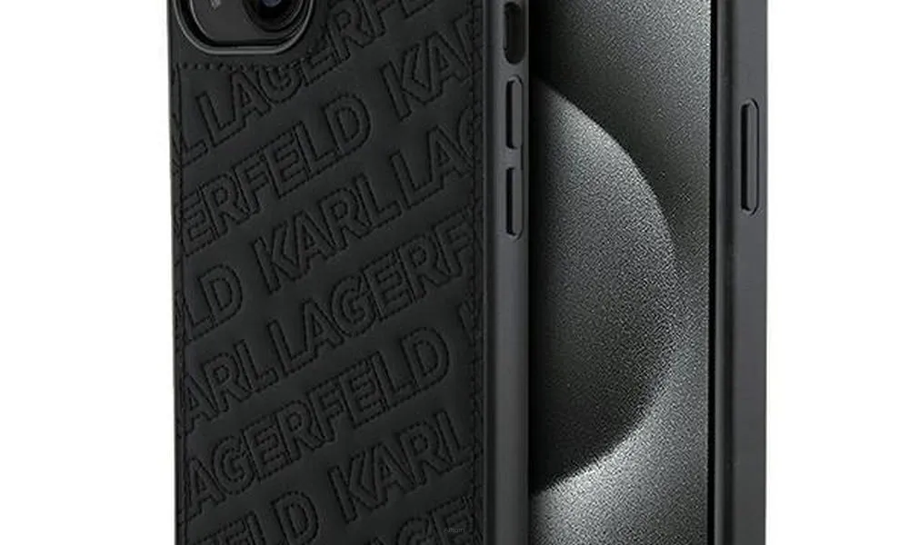 Oryginalne Etui KARL LAGERFELD Hardcase KLHCP15SPQKPMK do iPhone 15 (Quilted Pattern  / czarny)