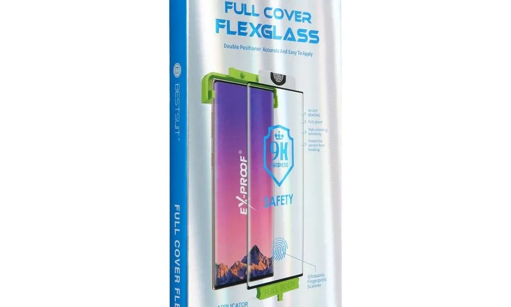 Szkło hybrydowe Bestsuit Flexible 5D Full Glue do Samsung Galaxy S20FE czarny (Hot Bending) - działający czytnik
