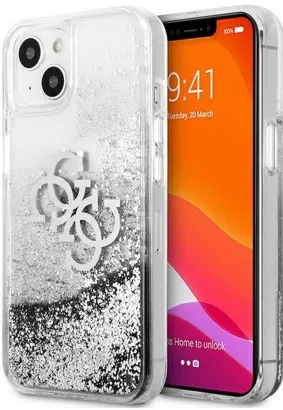 GUESS futerał do IPHONE 13 Mini GUHCP13SLG4GSI (4G Big Liquid Glitter) srebrny