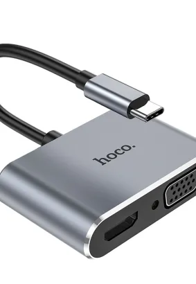 HOCO adapter HUB Typ C do HDTV+VGA+USB3.0+PD100W+HDMI HB30
