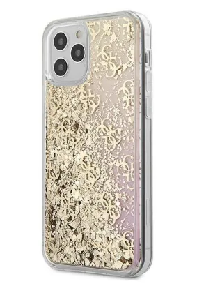 Oryginalne Etui GUESS Hardcase GUHCP12MLG4GGPIGO do iPhone 12 / 12 PRO (Kolekcja Gradient Liquid Glitter 4G / złoty)