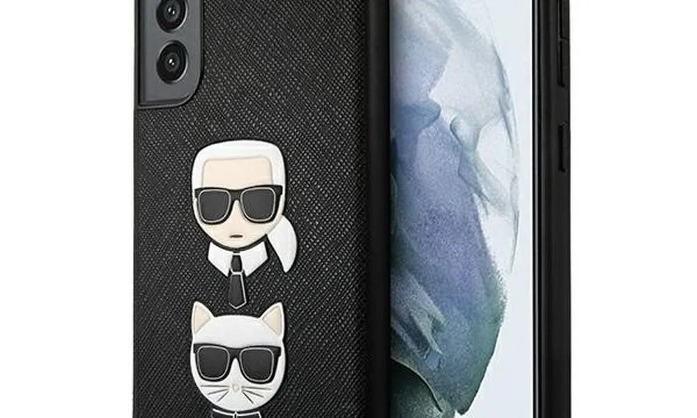 Oryginalne Etui KARL LAGERFELD Hardcase KLHCS21FESAKICKCBK do SAMSUNG S21 FE (Kolekcja Saffiano K and Choupette Heads / czarny)