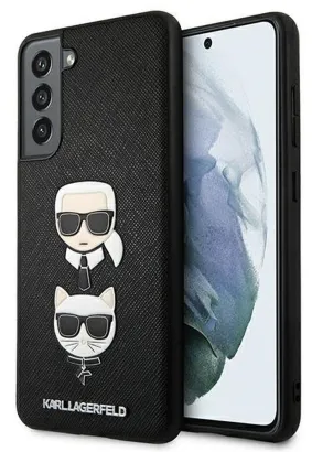 Oryginalne Etui KARL LAGERFELD Hardcase KLHCS21FESAKICKCBK do SAMSUNG S21 FE (Kolekcja Saffiano K and Choupette Heads / czarny)