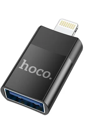 HOCO adapter OTG ze złącza USB A (żeński) do Lightning 8-pin UA17 czarny