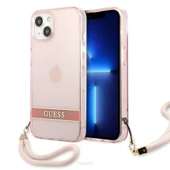 Oryginalne Etui GUESS Hardcase GUHCP13SHTSGSP do iPhone 13 MINI (Translucent / różowy)