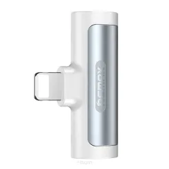REMAX adapter audio do Apple Lightning 8-pin do 2x Lightning 8-pin ( HF + ładowanie ) SMOTH RL-LA04 srebrny
