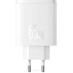 BASEUS ładowarka sieciowa 2x Typ-C + USB 65W Cube Pro biała P10152301213-00