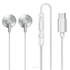REMAX zestaw słuchawkowy / słuchawki TYP C RM-711a srebrne