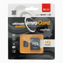 Karta Pamięci IMRO microSD 8GB CLASS 10 UHS I 100MB/s z adapterem SD