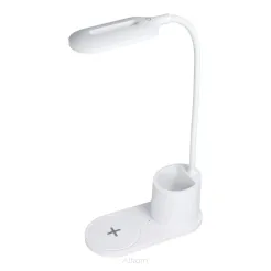 Lampka biurkowa LED + ładowarka indukcyjna 10W HT-513 biała.