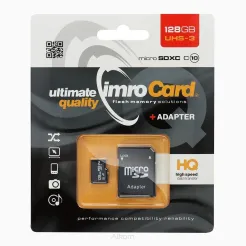 Karta Pamięci IMRO microSD 128GB CLASS 10 UHS-3 100MB/s 4K z adapterem SD