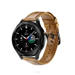 DUX DUCIS YA - pasek z naturalnej skóry do Samsung Galaxy Watch / Huawei Watch / Honor Watch (20mm band) brązowy
