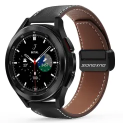 DUX DUCIS YA - pasek z naturalnej skóry do Samsung Galaxy Watch / Huawei Watch / Honor Watch (20mm band) czarny