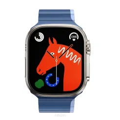HOCO pasek silikonowy magnetyczny do Apple Watch 42 / 44 / 45 / 49 mm AS102 ciemny niebieski z jasnym niebieskim