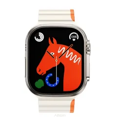 HOCO pasek silikonowy magnetyczny do Apple Watch 42 / 44 / 45 / 49 mm AS102 gwiezdny z pomarańczowym