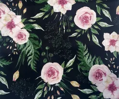 Poszewka dekoracyjna JASIEK 40x40 Czarna w kwiaty